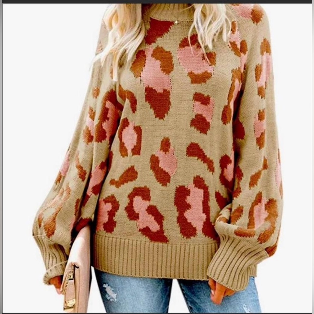 MOLFROA long sleeve leopard sweater. NWT